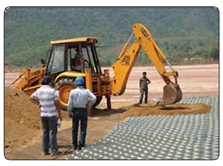 Geogrid and geocell panels