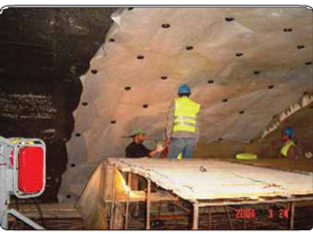 Geomembrane and geotextile tunnel application