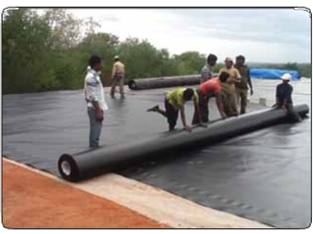 Geomembrane installed in landfills